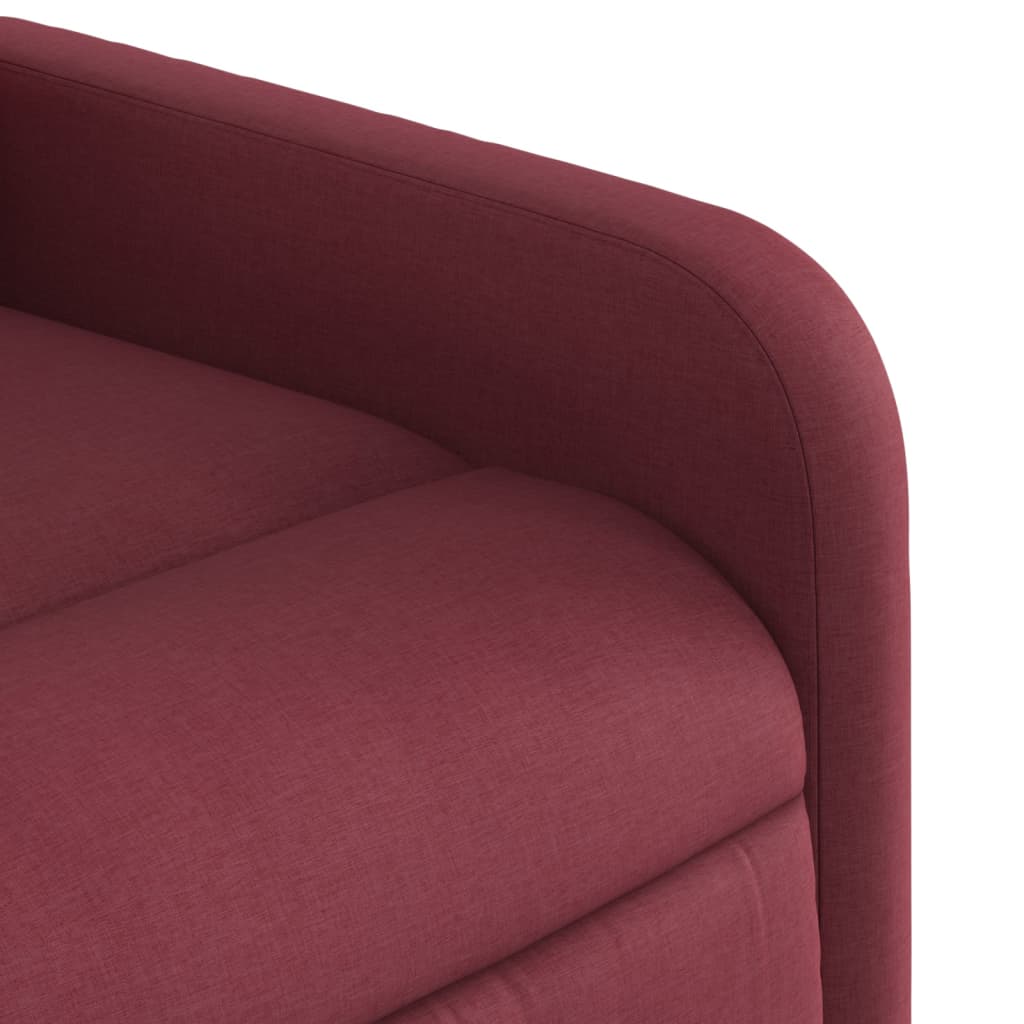 vidaXL Sillón reclinable de tela rojo tinto