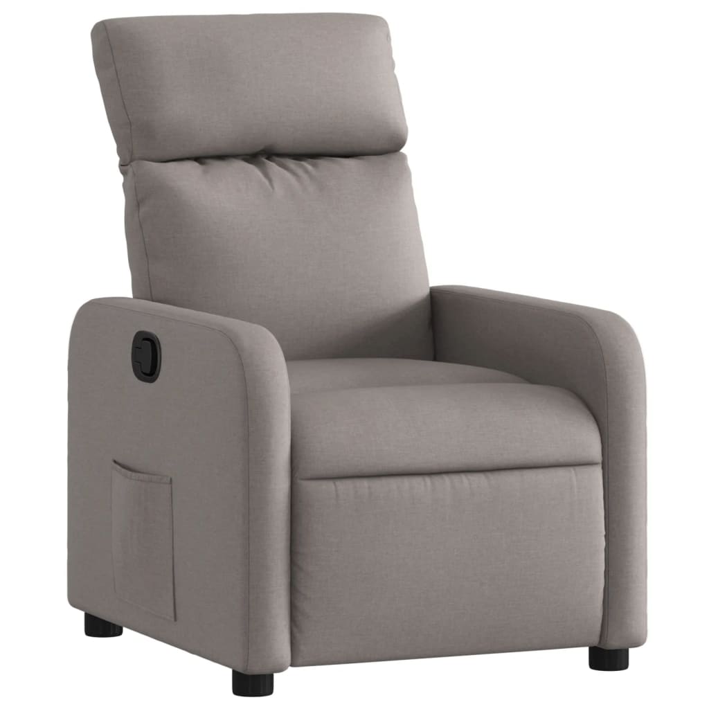 vidaXL Sillón reclinable de tela gris taupe