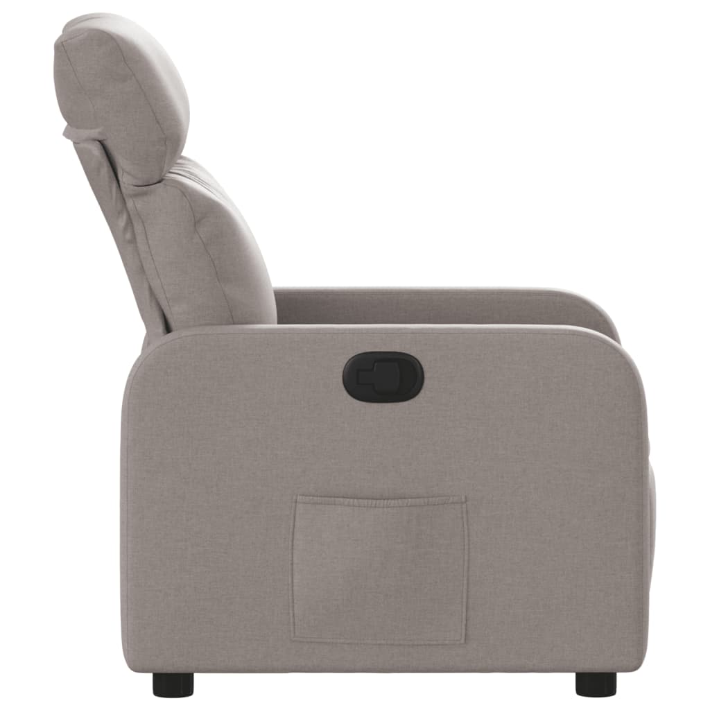 vidaXL Sillón reclinable de tela gris taupe