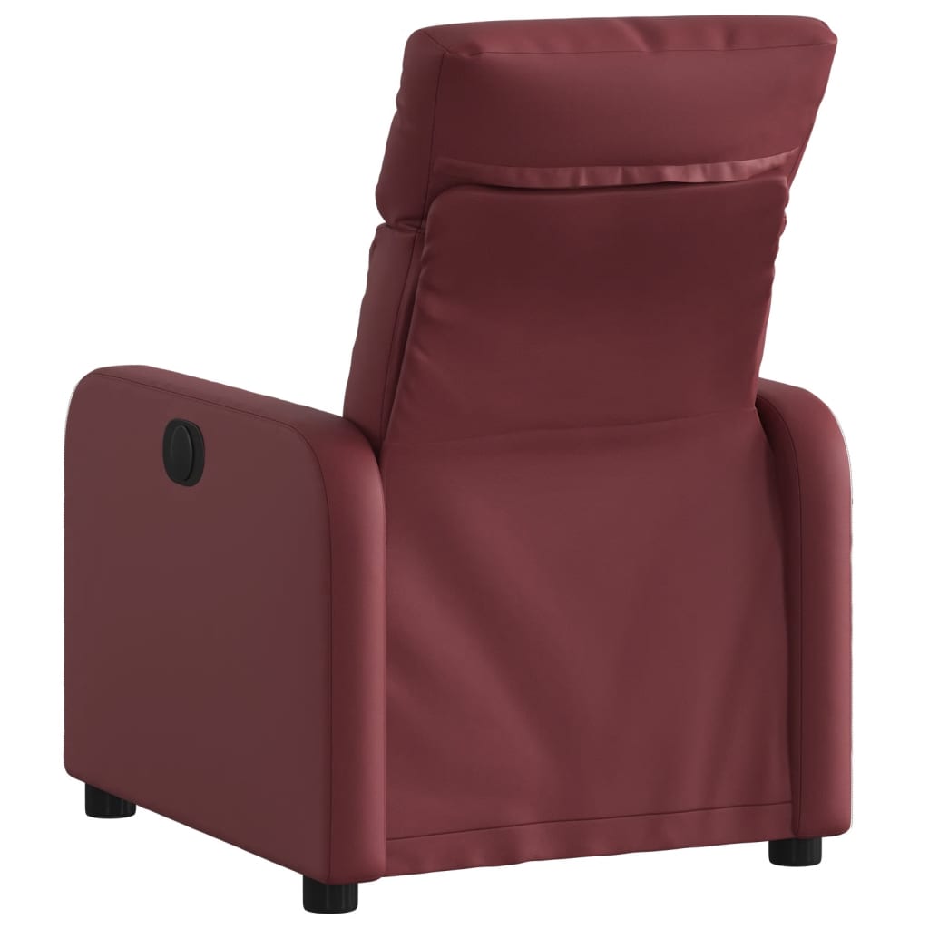 vidaXL Sillón reclinable de cuero sintético rojo tinto