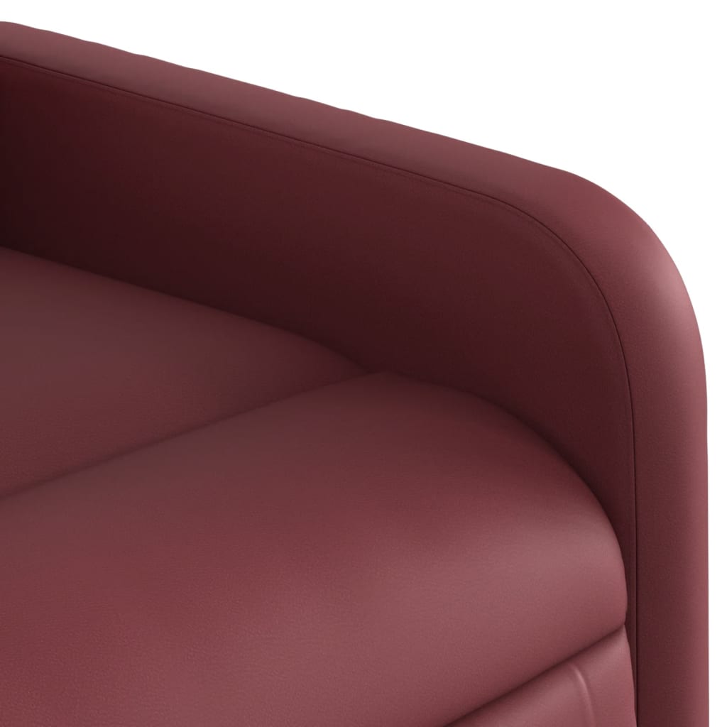 vidaXL Sillón reclinable de cuero sintético rojo tinto