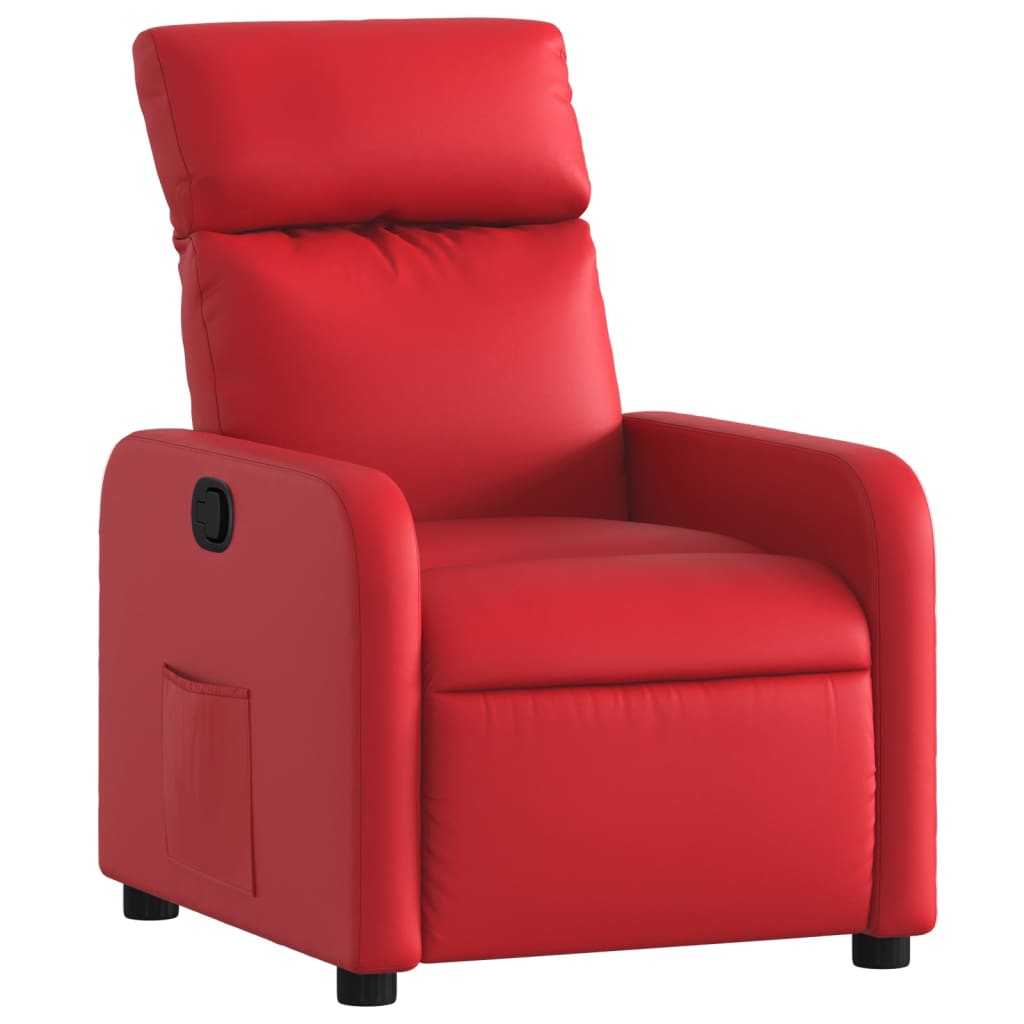 vidaXL Sillón reclinable de cuero sintético rojo