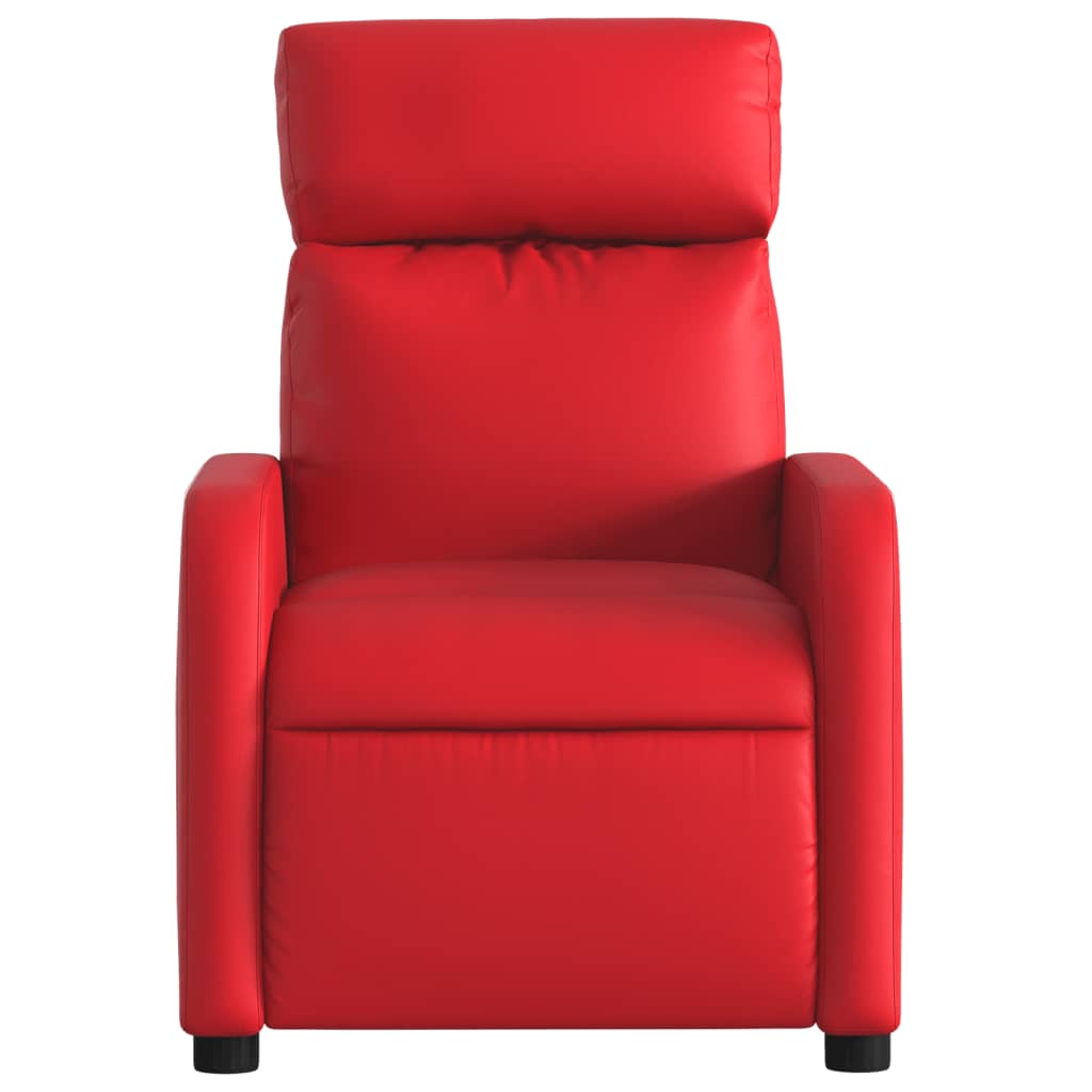 vidaXL Sillón reclinable de cuero sintético rojo