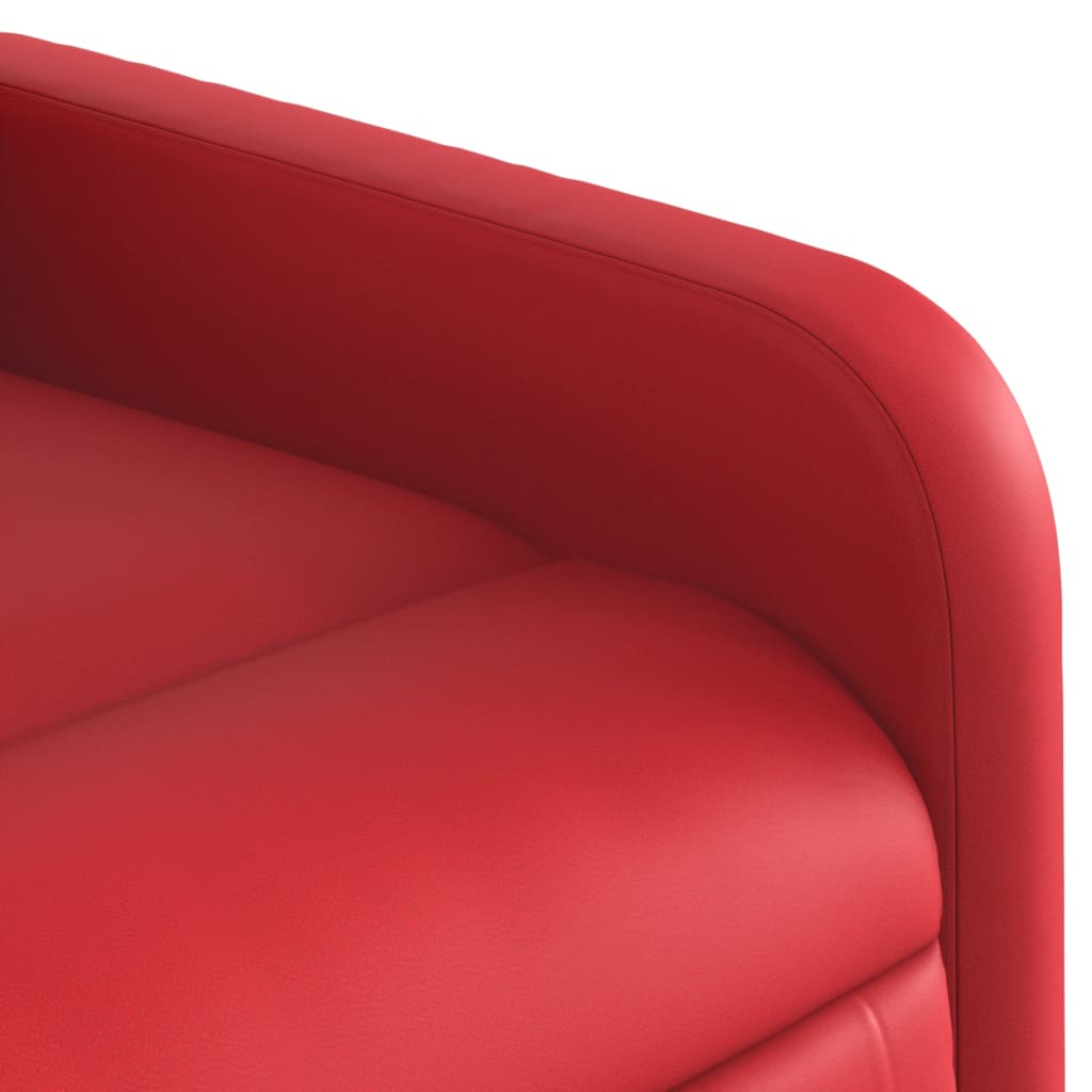 vidaXL Sillón reclinable de cuero sintético rojo