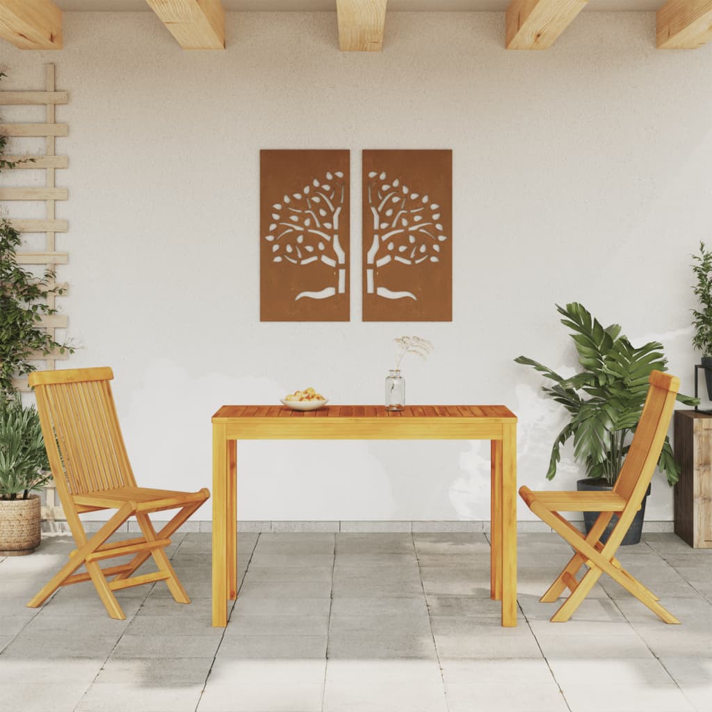 vidaXL Mesa de comedor de jardín madera maciza de acacia 110x55x75 cm