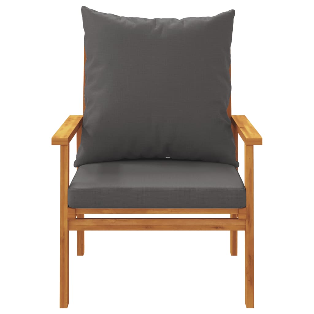 vidaXL Sillón de jardín con cojines 2 uds madera maciza acacia