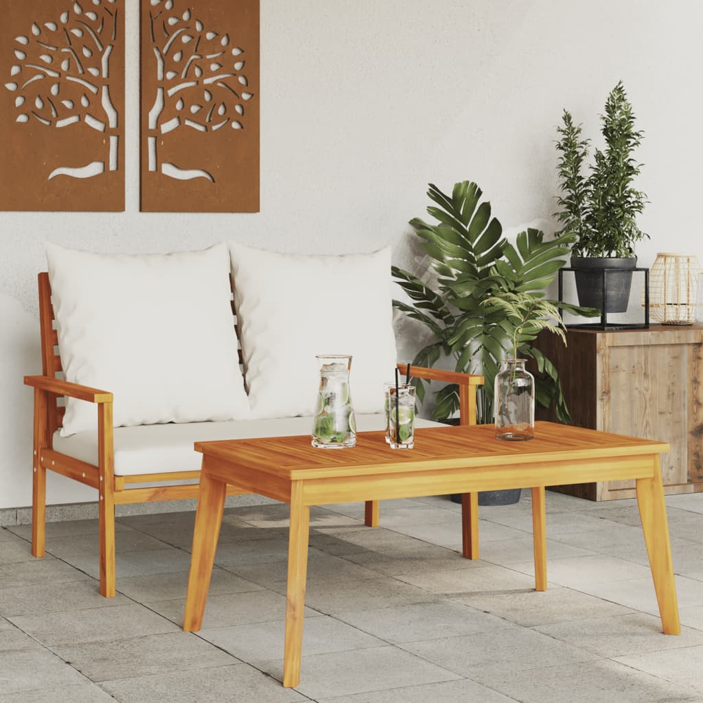 vidaXL Mesa de comedor de jardín madera maciza de acacia 100x55x45 cm