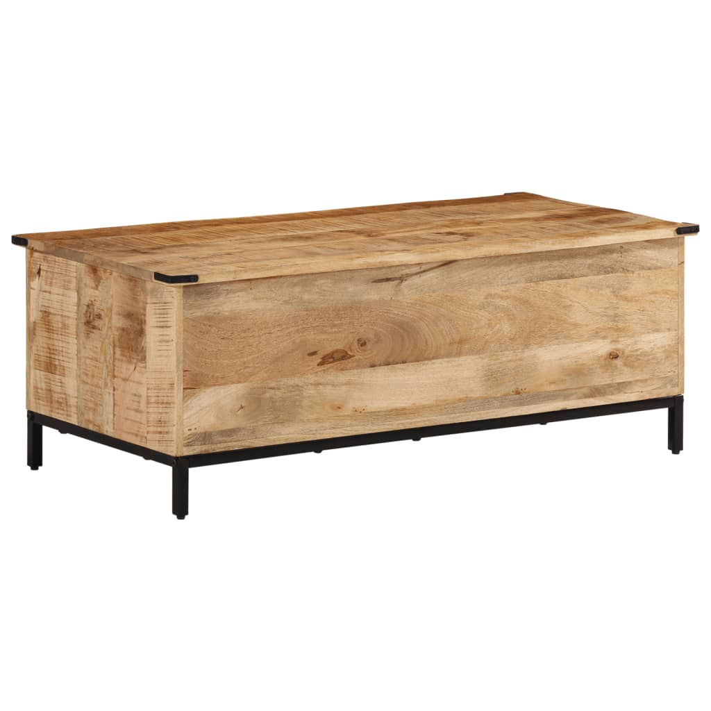 vidaXL Mesa de centro con cajones madera maciza de mango 110x50x40 cm