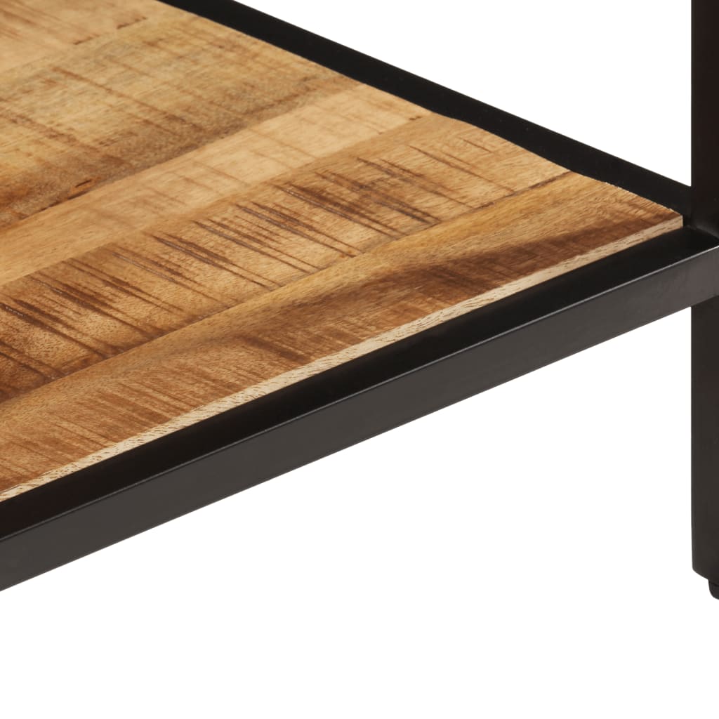 vidaXL Mesa de centro de madera maciza de mango rugosa 45x45x35 cm