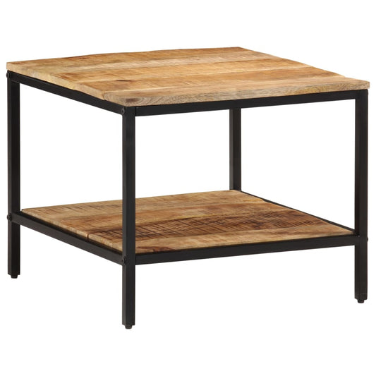 vidaXL Mesa de centro de madera maciza de mango rugosa 55x55x45 cm