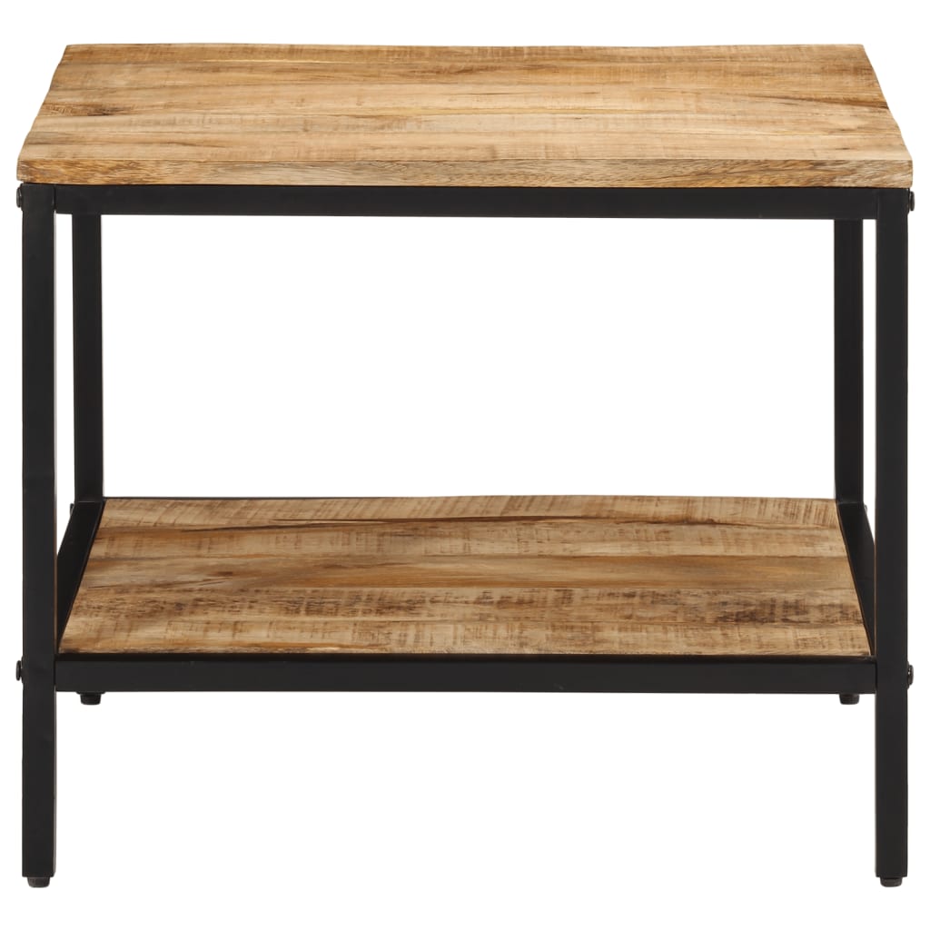 vidaXL Mesa de centro de madera maciza de mango rugosa 55x55x45 cm