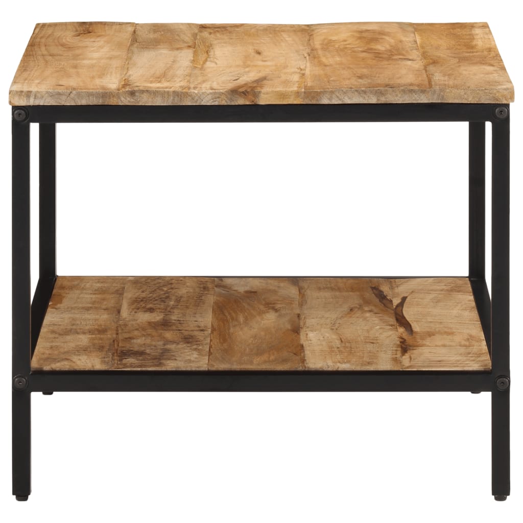 vidaXL Mesa de centro de madera maciza de mango rugosa 55x55x45 cm