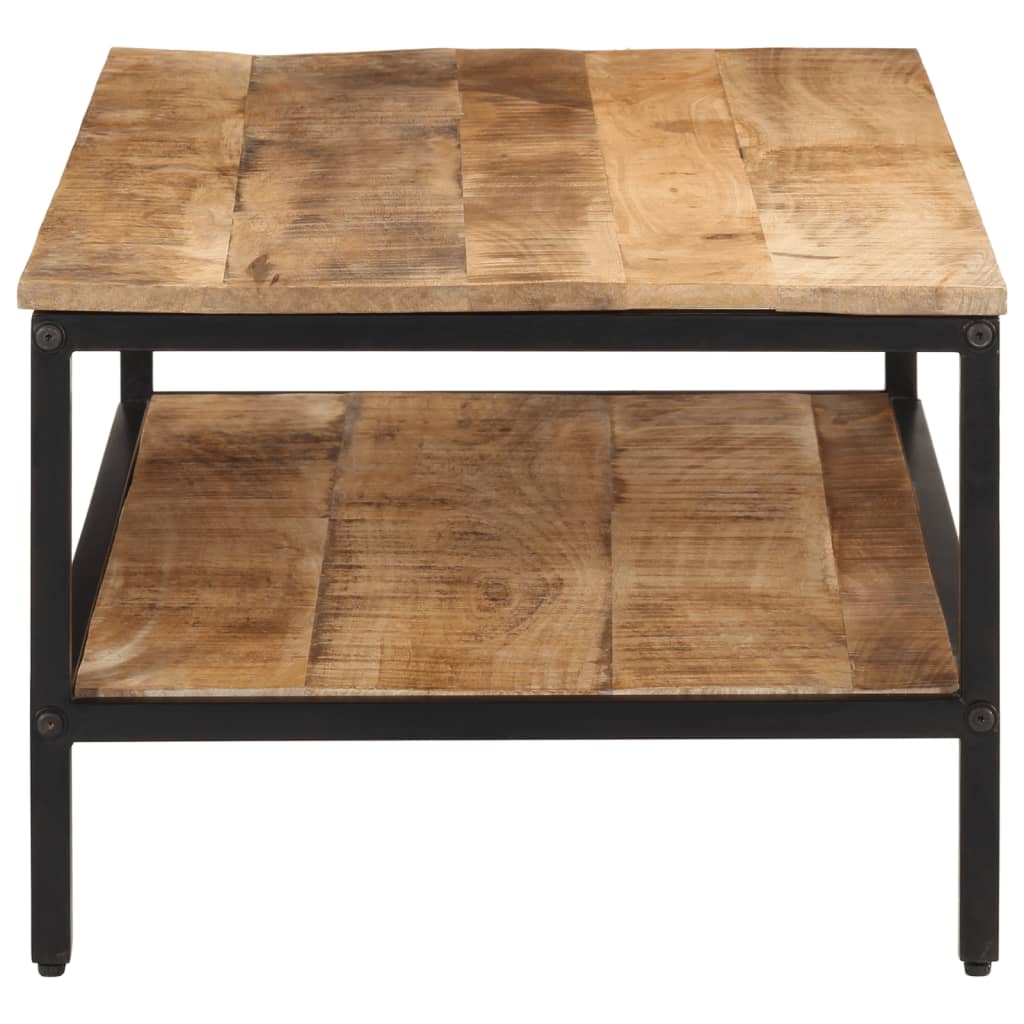 vidaXL Mesa de centro de madera maciza de mango rugosa 100x50x35 cm