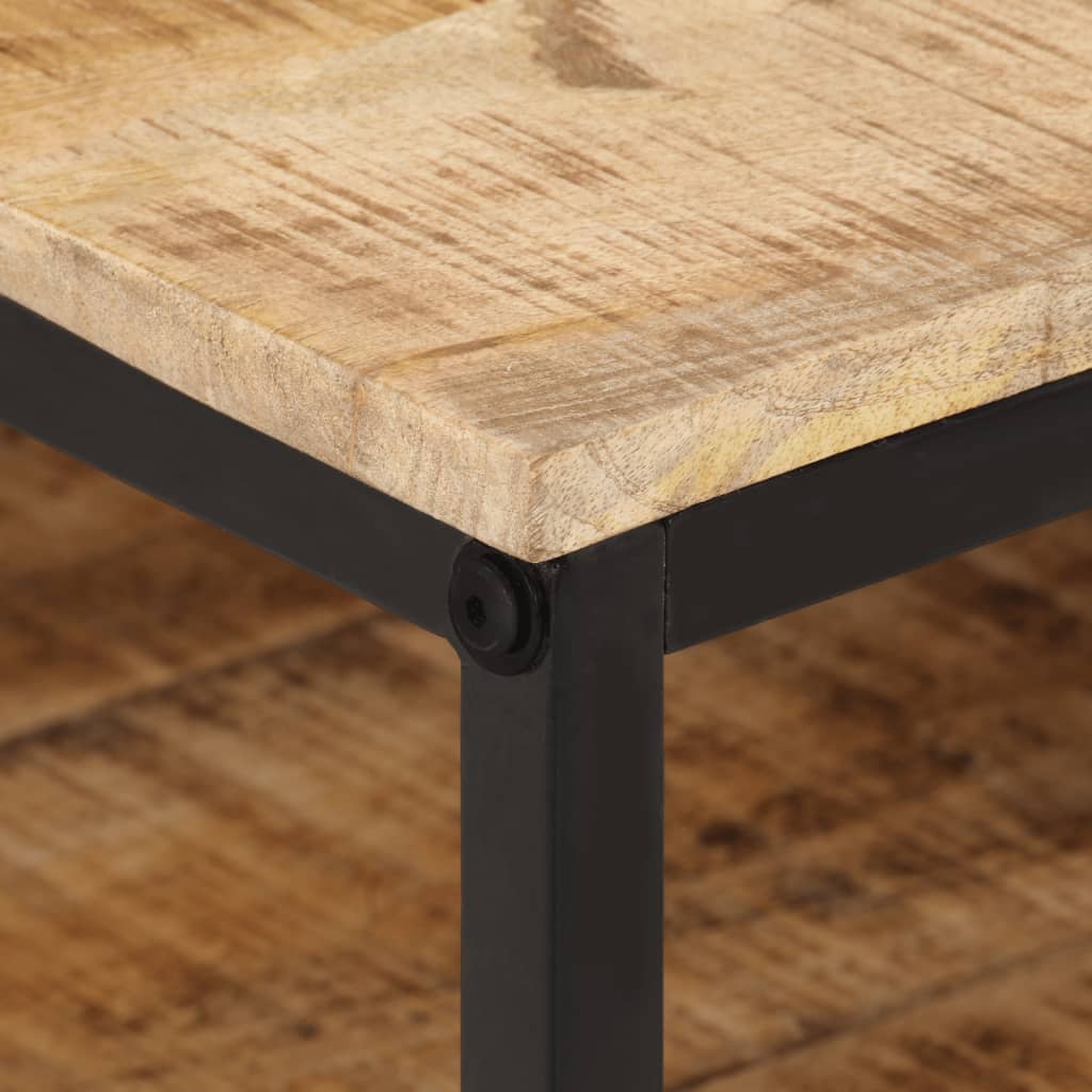 vidaXL Mesa de centro de madera maciza de mango rugosa 100x50x35 cm