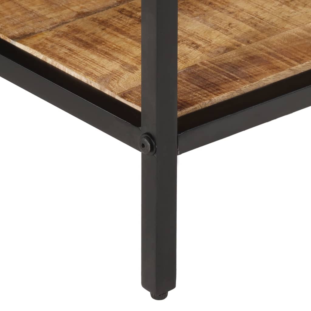 vidaXL Mesa de centro de madera maciza de mango rugosa 100x50x35 cm