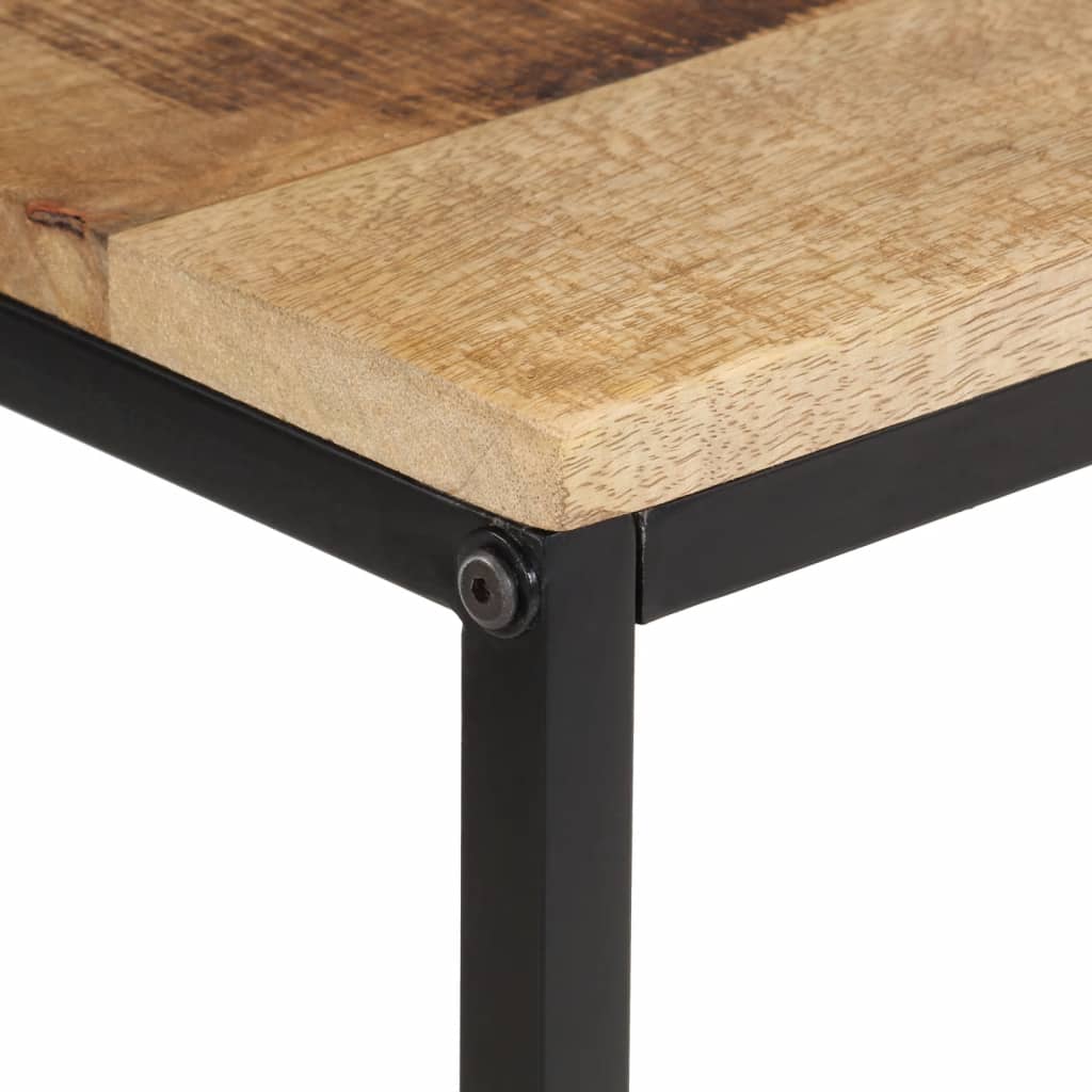 vidaXL Mesa consola madera maciza de mango rugosa 70x35x70 cm