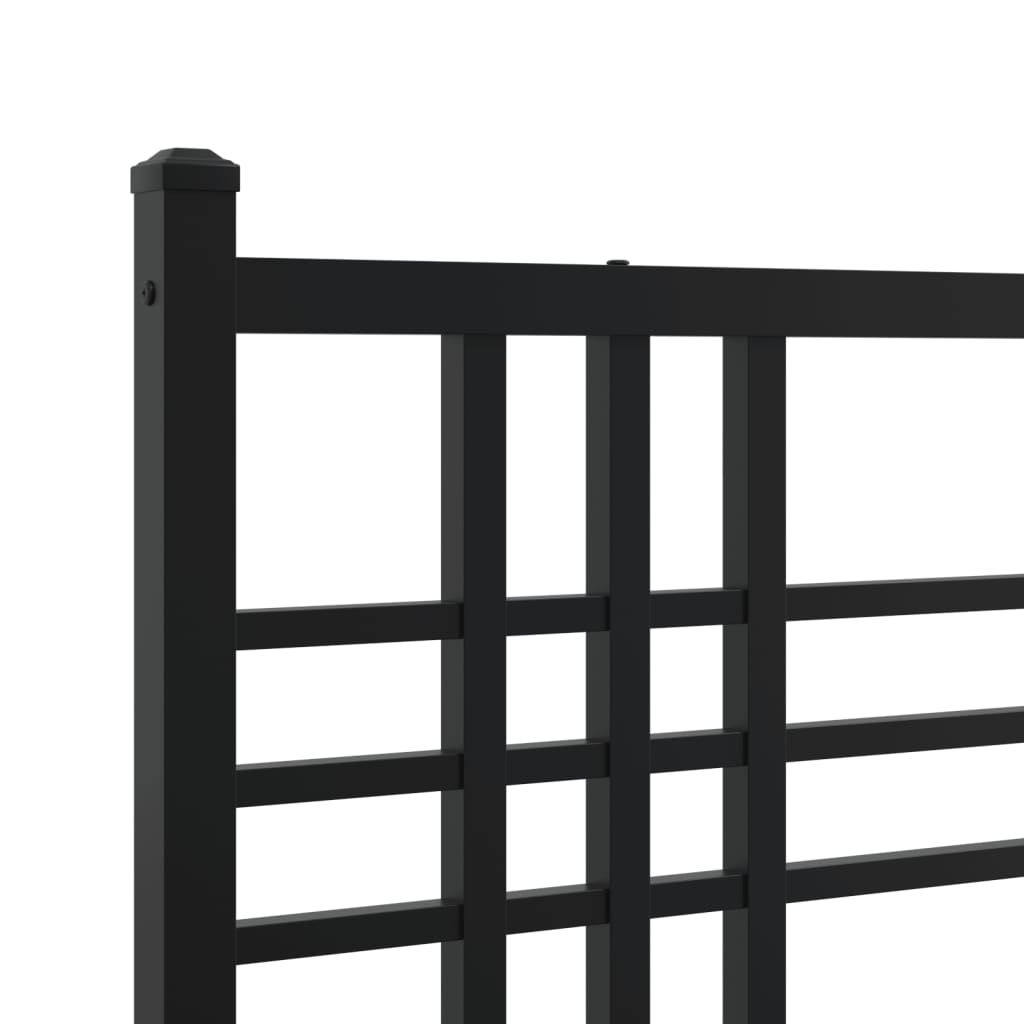 vidaXL Estructura de cama con cabecero y estribo metal negro 90x200 cm