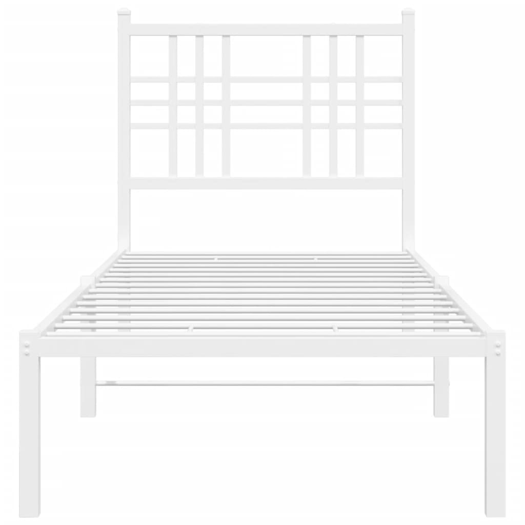 vidaXL Estructura cama sin colchón con cabecero metal blanco 75x190 cm