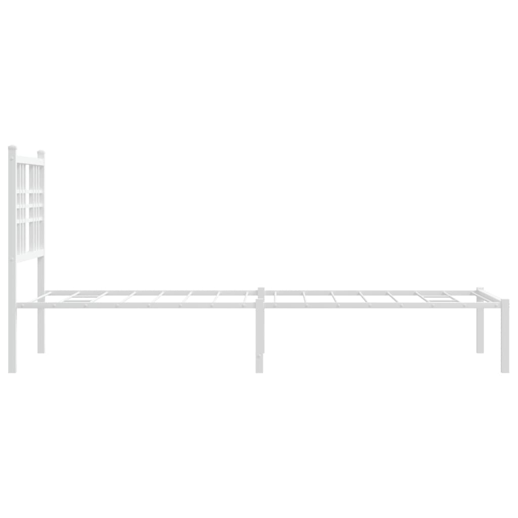 vidaXL Estructura cama sin colchón con cabecero metal blanco 75x190 cm