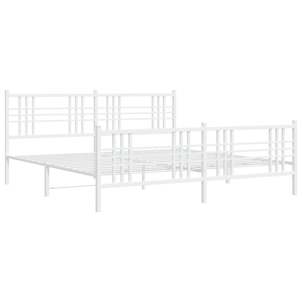 vidaXL Estructura cama sin colchón con estribo metal blanco 183x213 cm