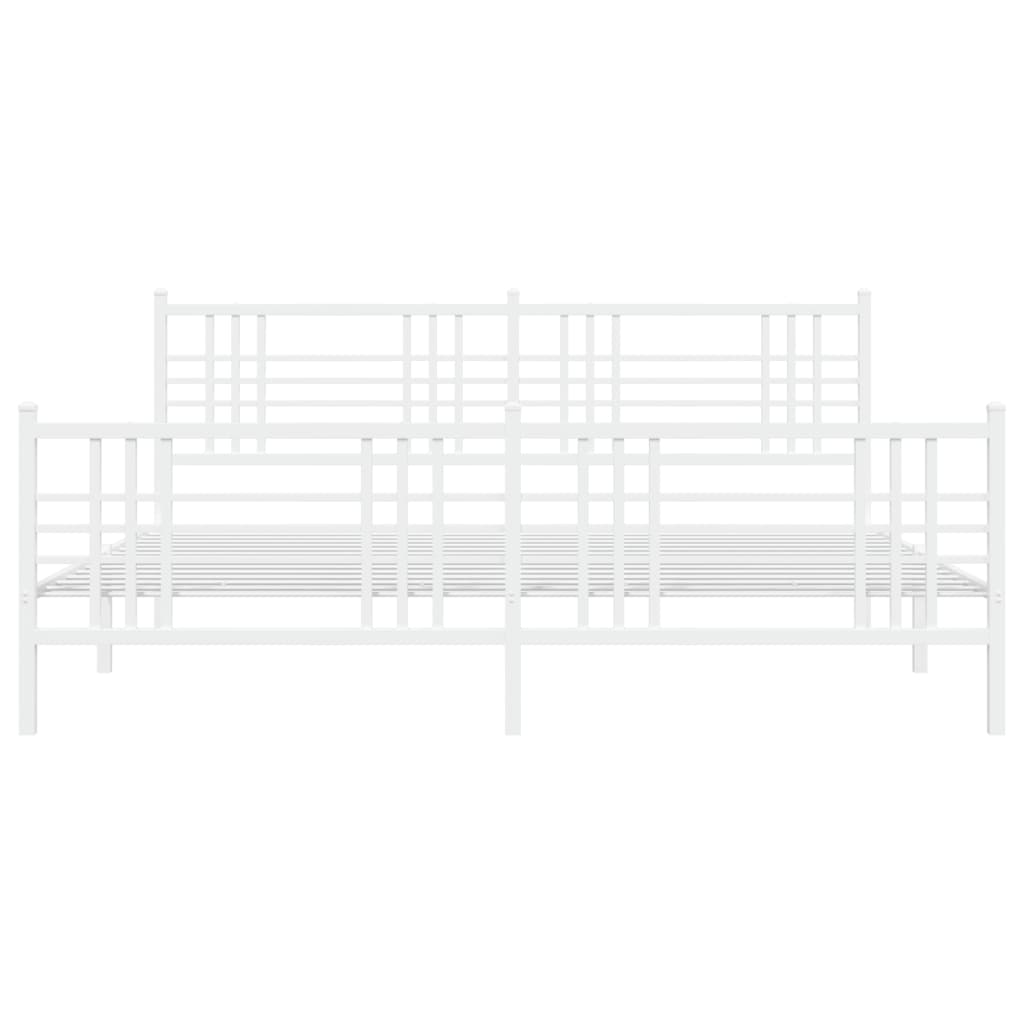 vidaXL Estructura cama sin colchón con estribo metal blanco 183x213 cm