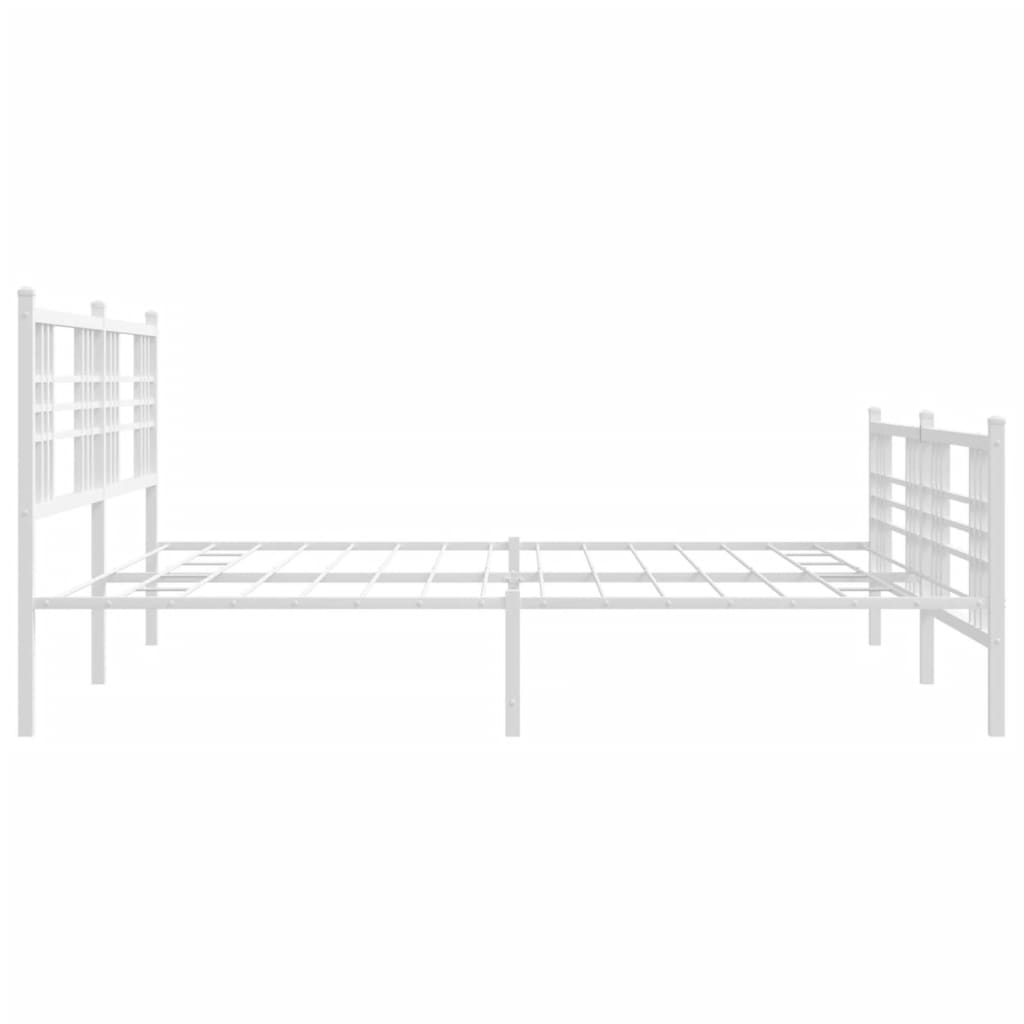 vidaXL Estructura cama sin colchón con estribo metal blanco 183x213 cm