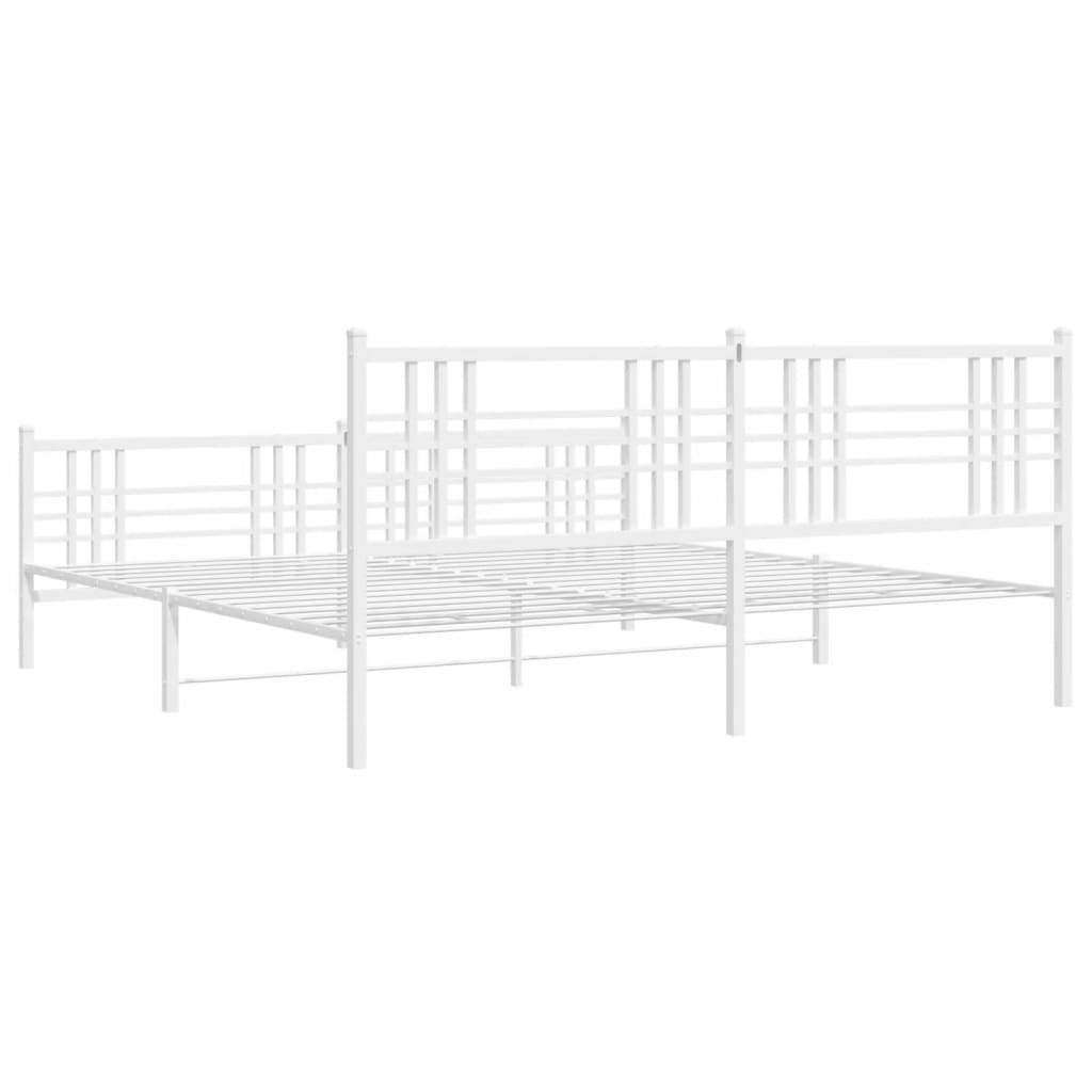 vidaXL Estructura cama sin colchón con estribo metal blanco 183x213 cm