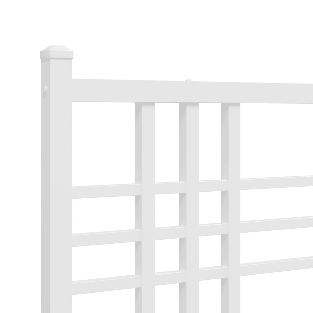 vidaXL Estructura cama sin colchón con estribo metal blanco 183x213 cm