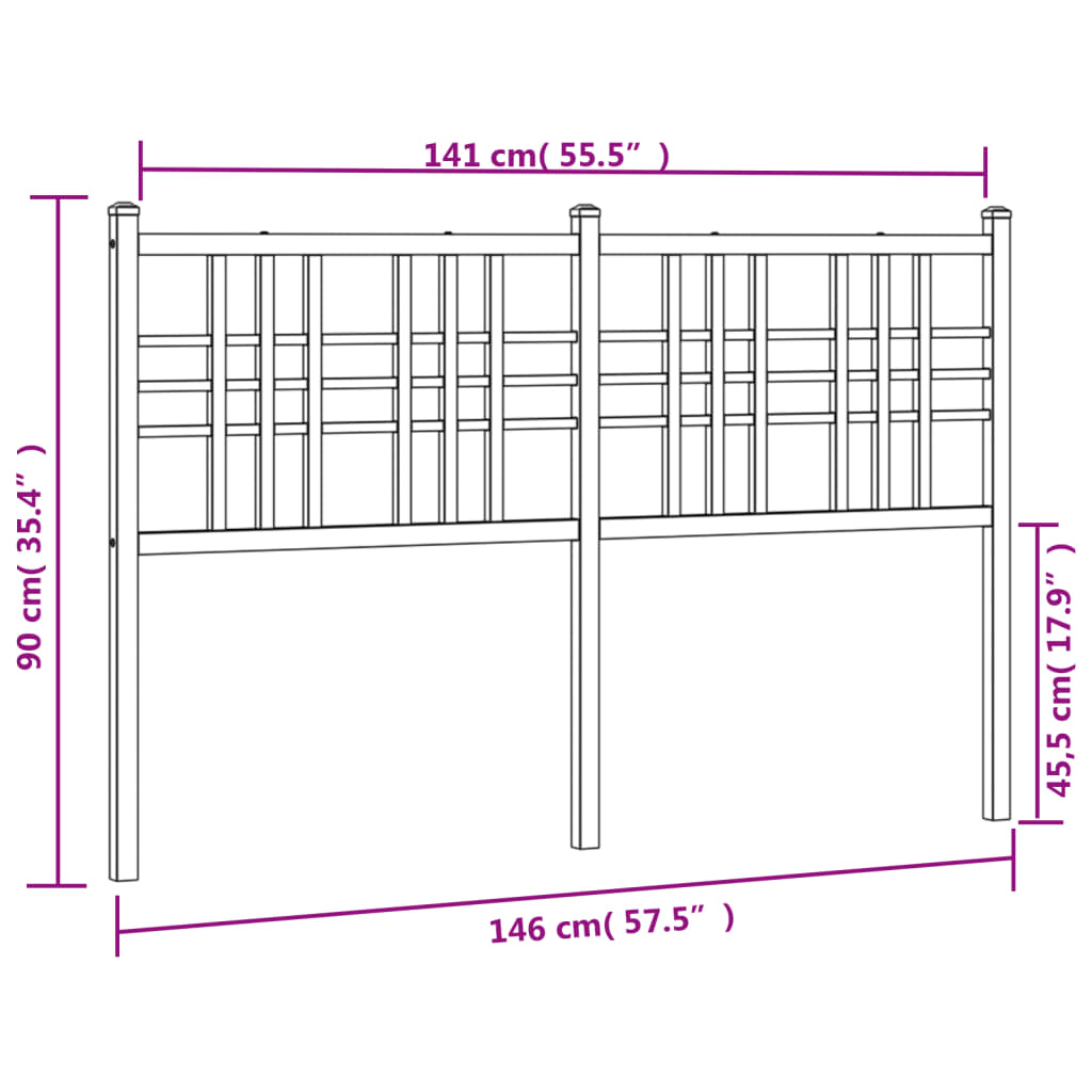 vidaXL Cabecero de metal blanco 140 cm