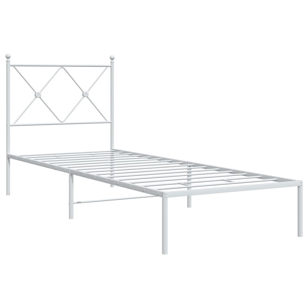 vidaXL Estructura cama sin colchón con cabecero metal blanco 80x200 cm