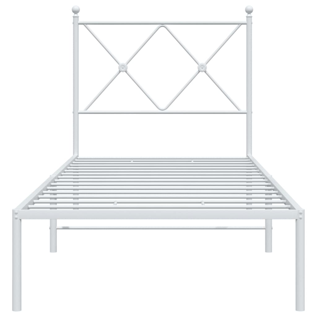 vidaXL Estructura cama sin colchón con cabecero metal blanco 80x200 cm