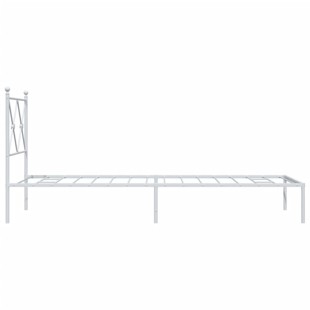 vidaXL Estructura cama sin colchón con cabecero metal blanco 80x200 cm