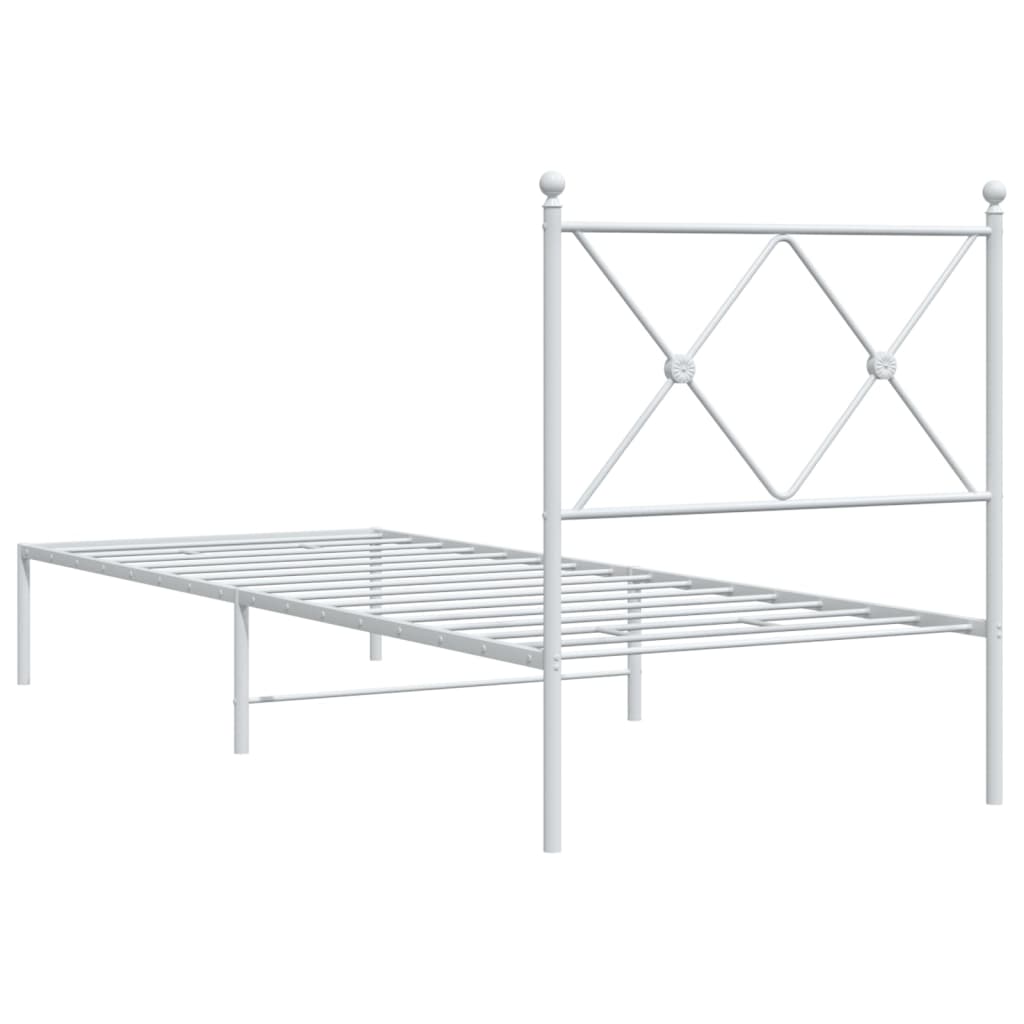 vidaXL Estructura cama sin colchón con cabecero metal blanco 80x200 cm