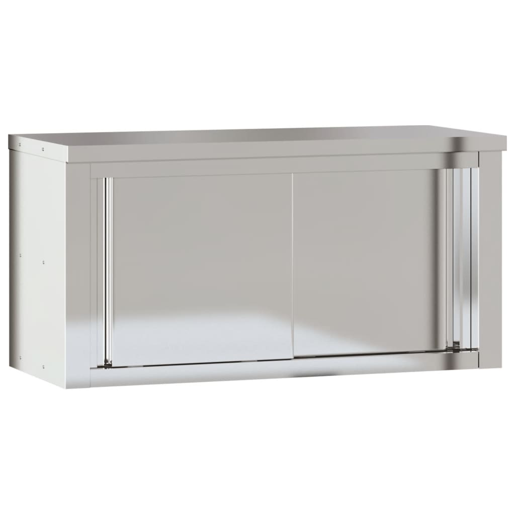 vidaXL Armario de pared de cocina puertas correderas acero inoxidable