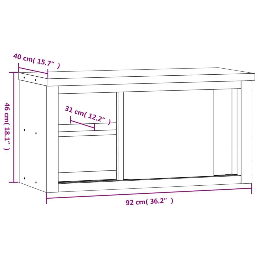 vidaXL Armario de pared de cocina puertas correderas acero inoxidable