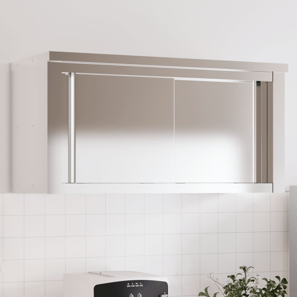 vidaXL Armario de pared de cocina puertas correderas acero inoxidable