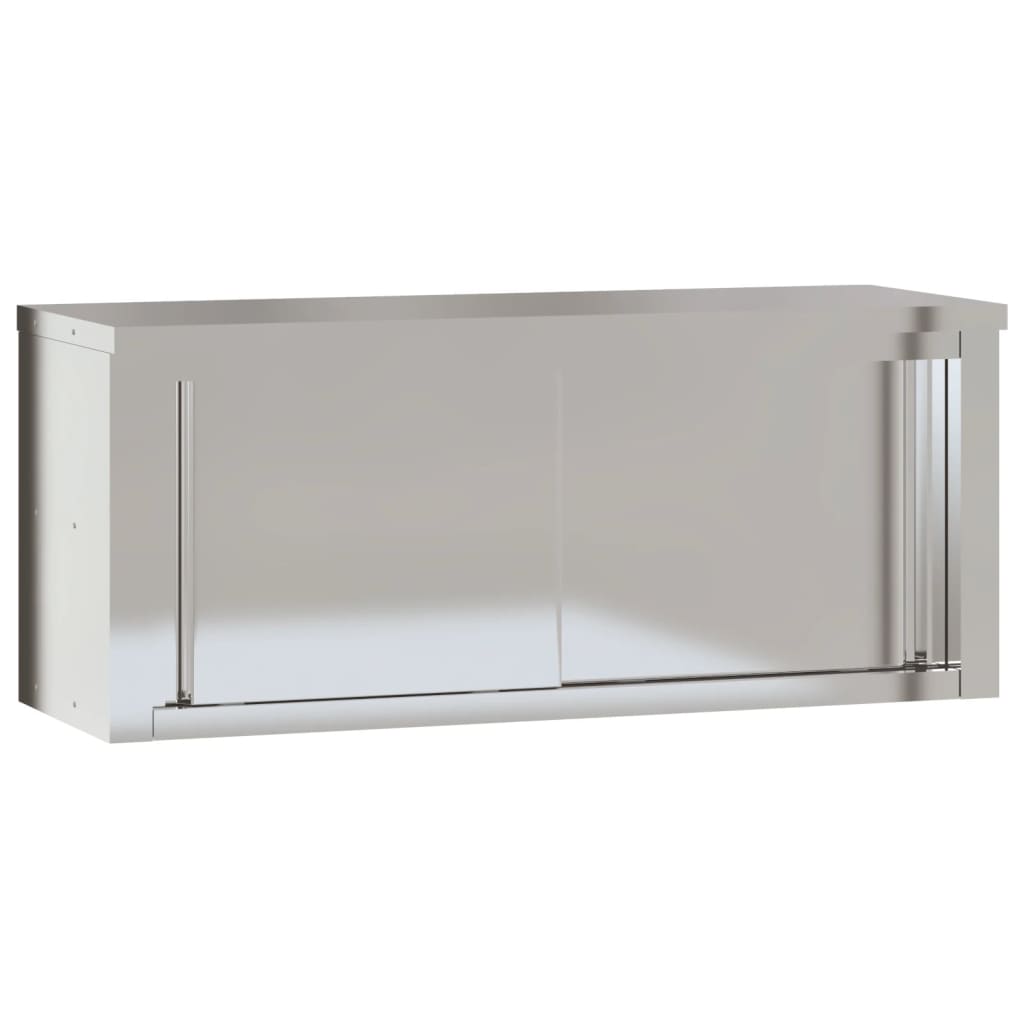 vidaXL Armario de pared de cocina puertas correderas acero inoxidable