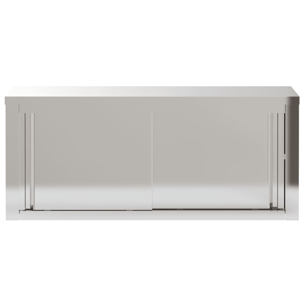 vidaXL Armario de pared de cocina puertas correderas acero inoxidable