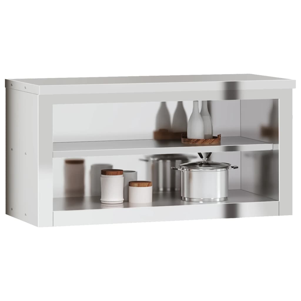 vidaXL Armario de pared de cocina con estante acero inoxidable