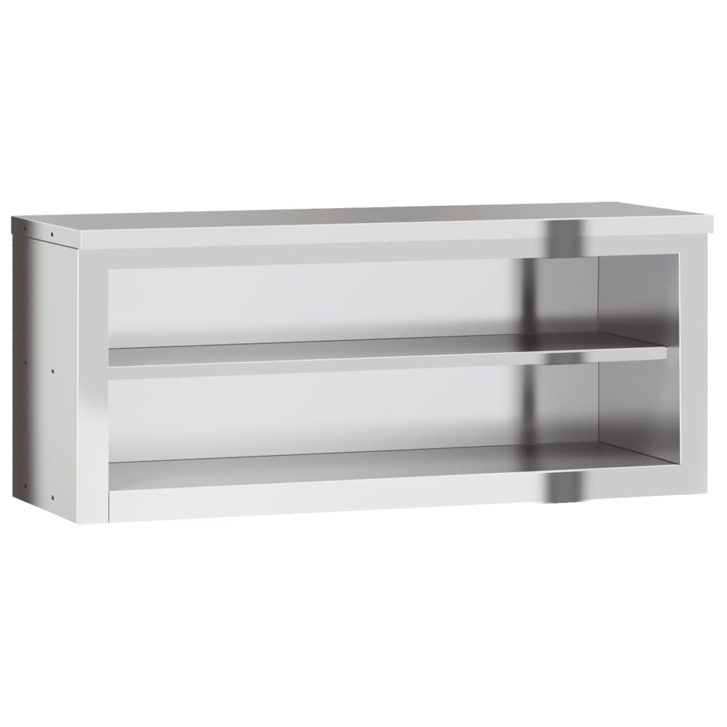 vidaXL Armario de pared de cocina con estante acero inoxidable