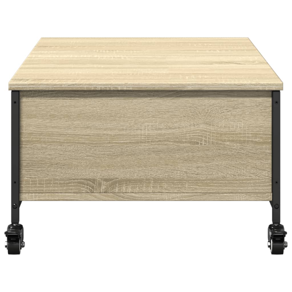 vidaXL Mesa de centro con ruedas madera ingeniería Sonoma 91x55x34 cm