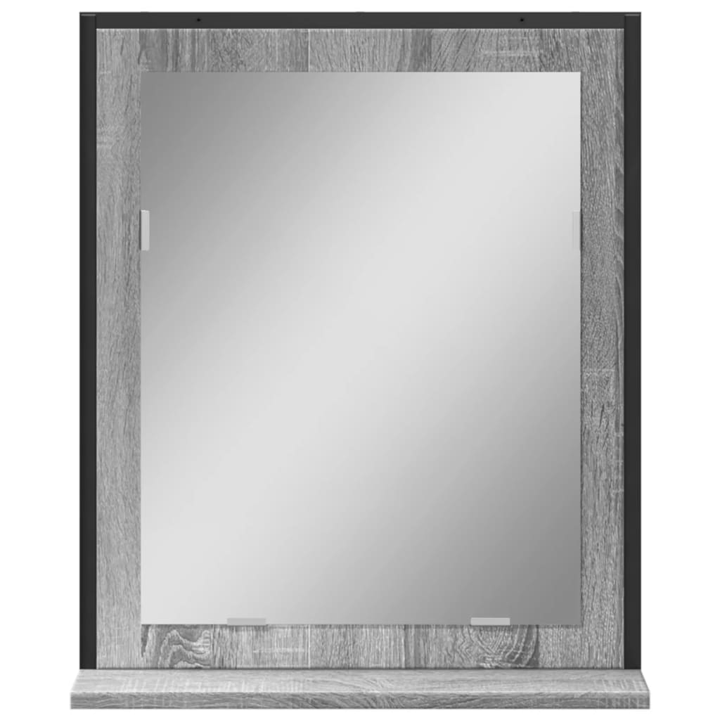 vidaXL Espejo de baño con estante madera ingeniería gris Sonoma