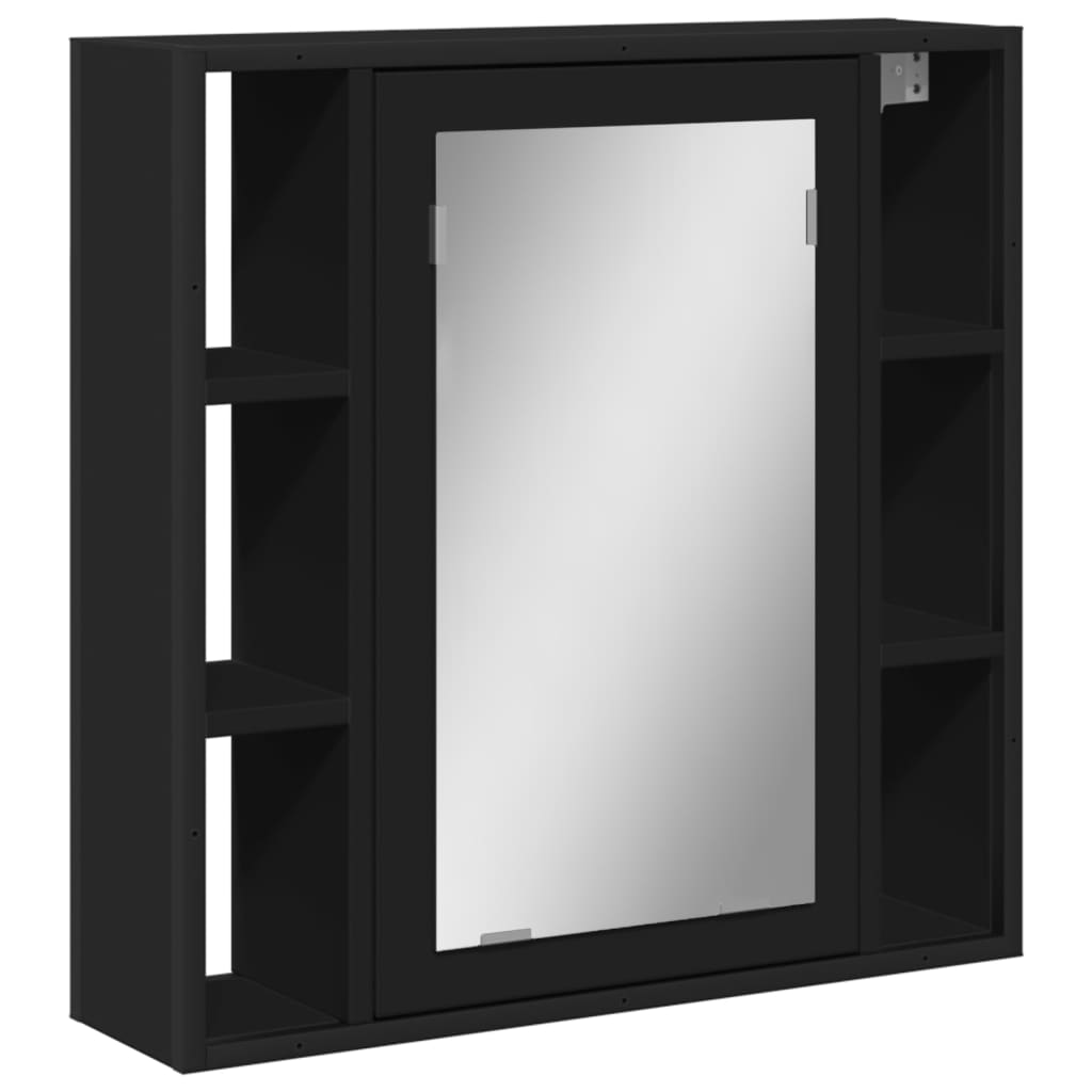 vidaXL Armario con espejo de baño madera ingeniería negro 60x16x60 cm