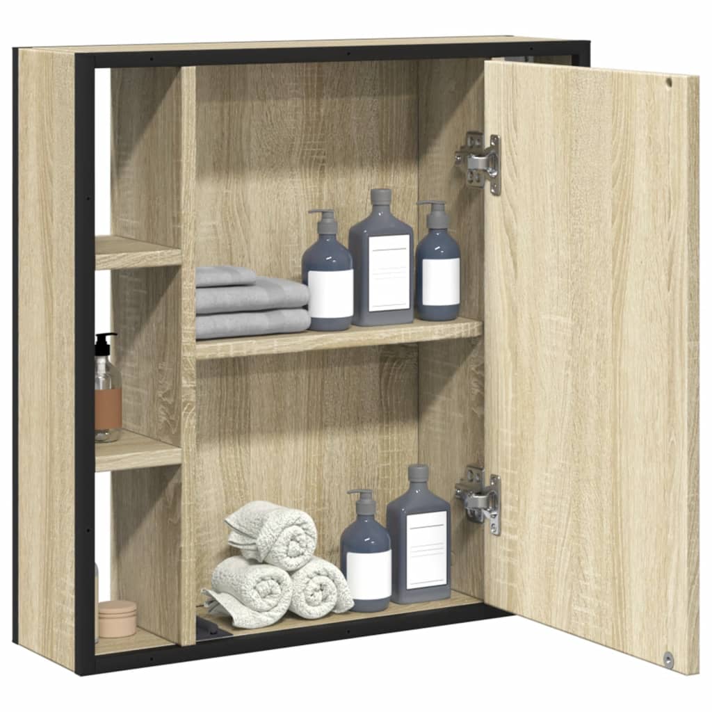 vidaXL Armario con espejo de baño madera roble Sonoma 60x16x60 cm