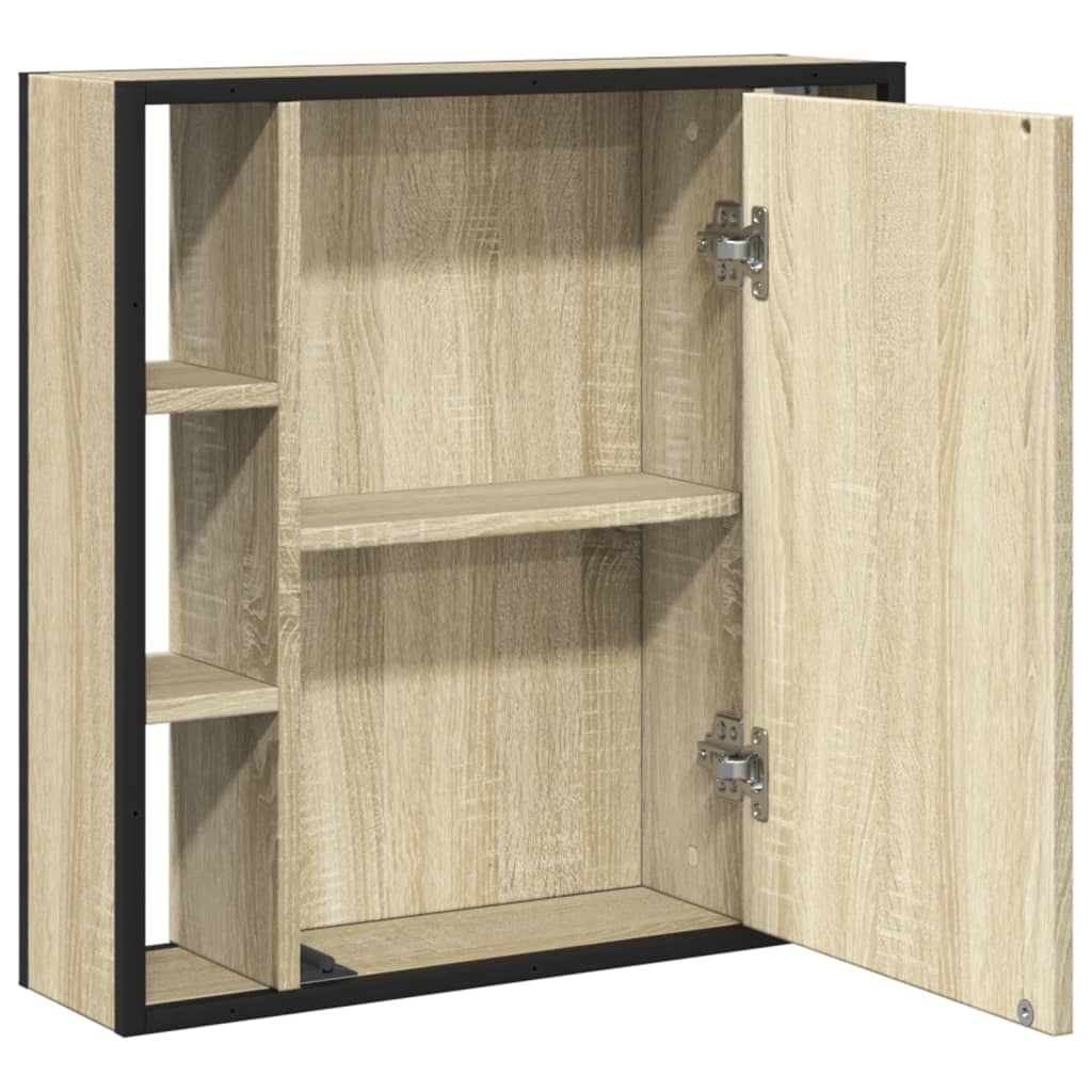 vidaXL Armario con espejo de baño madera roble Sonoma 60x16x60 cm