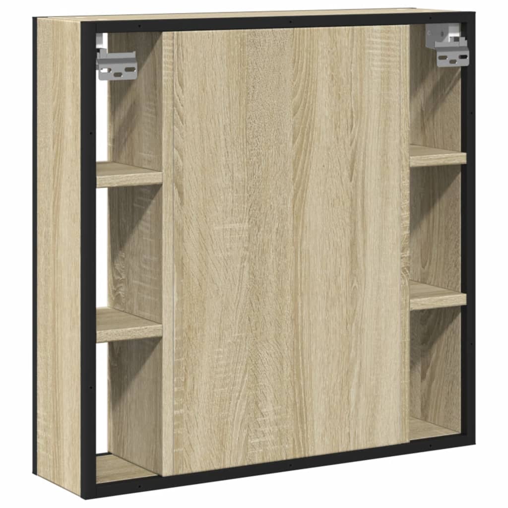 vidaXL Armario con espejo de baño madera roble Sonoma 60x16x60 cm