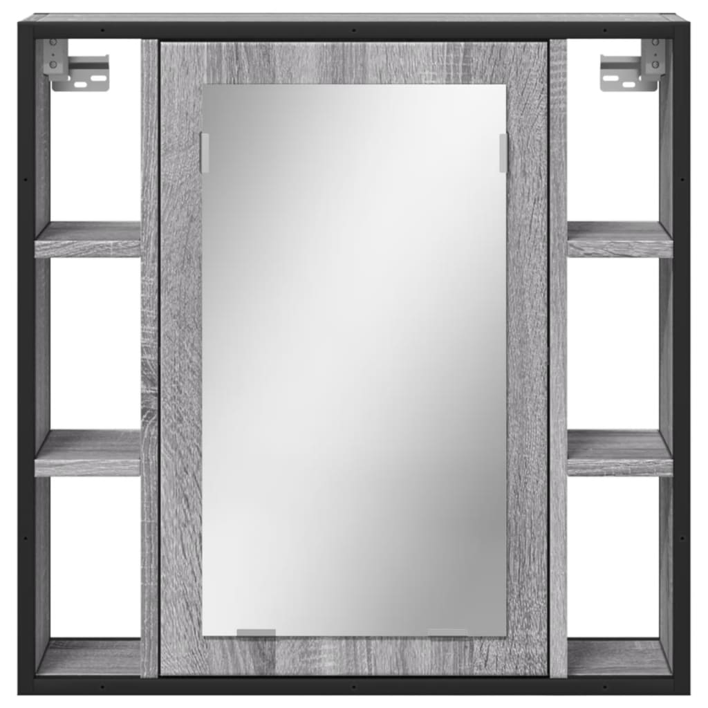 vidaXL Armario con espejo de baño madera gris Sonoma 60x16x60 cm