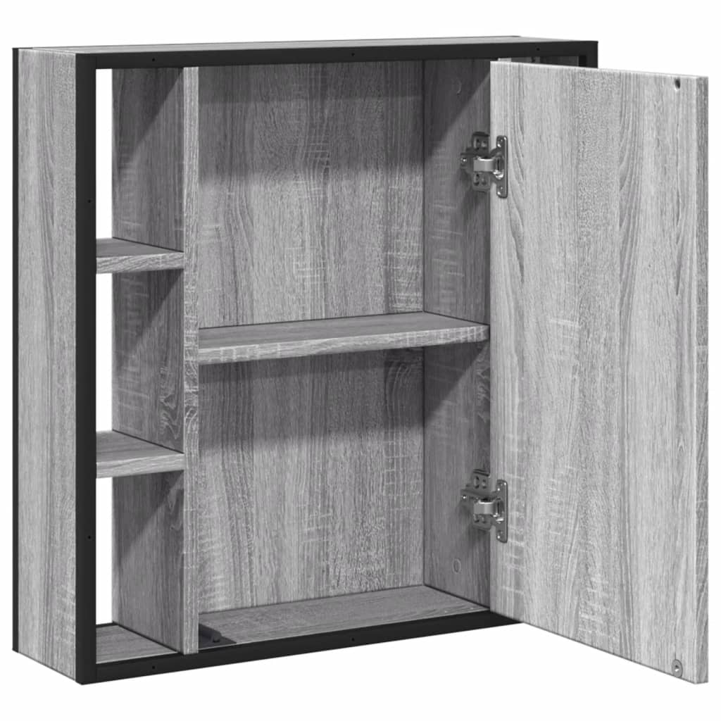 vidaXL Armario con espejo de baño madera gris Sonoma 60x16x60 cm