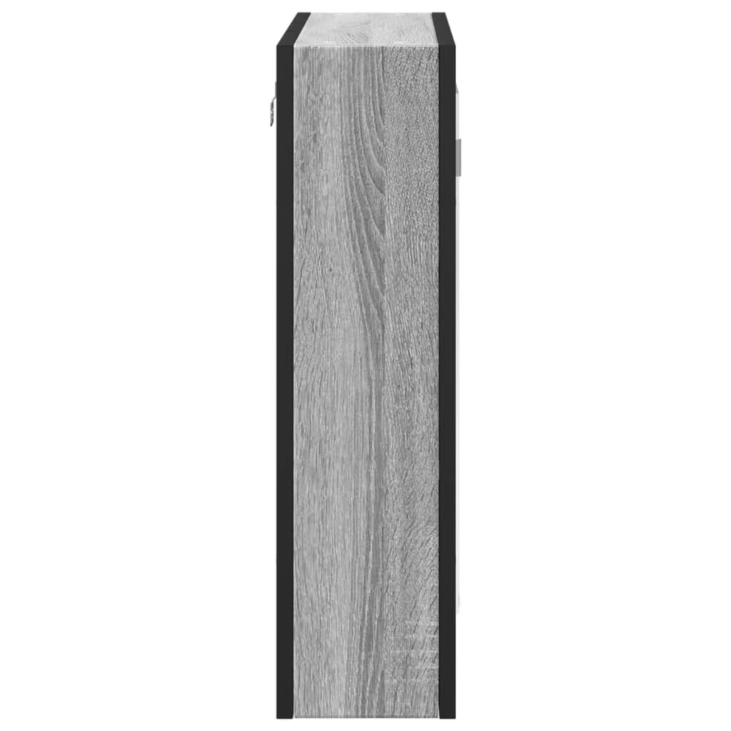 vidaXL Armario con espejo de baño madera gris Sonoma 60x16x60 cm