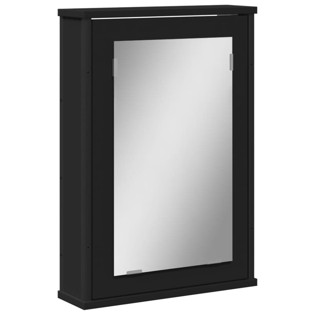 vidaXL Armario con espejo de baño madera ingeniería negro 42x12x60 cm